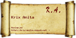 Krix Anita névjegykártya