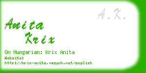 anita krix business card